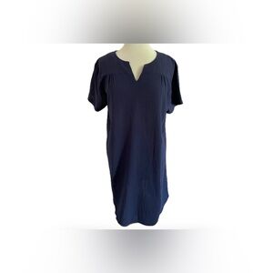 Navy Blue Short Sleeve Dress